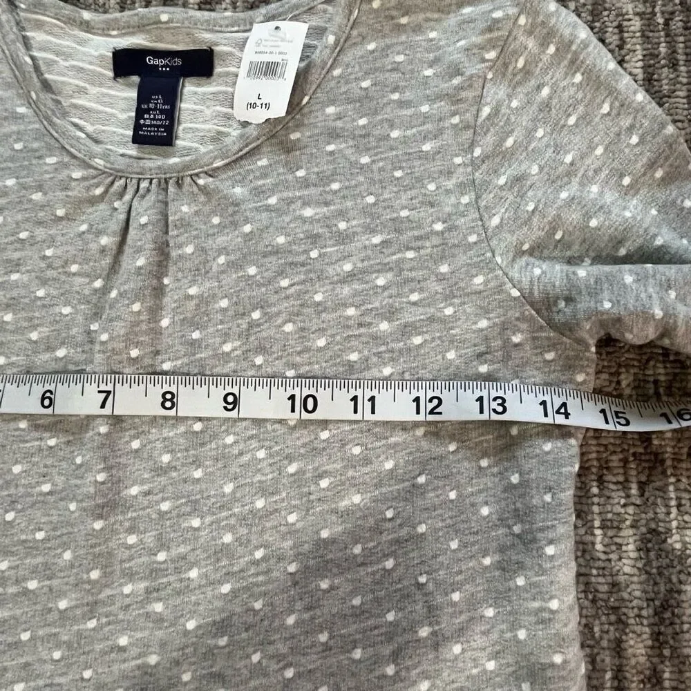Gap Kids Girls Size Large Knit Shirt Dress Gray Long‎ Sleeve Pockets NWT